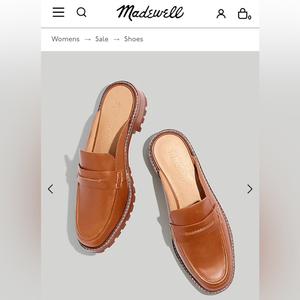 Madewell Corinne Lugsole Loafer Mule in Dried Maple color, Size 10. Gently used!
